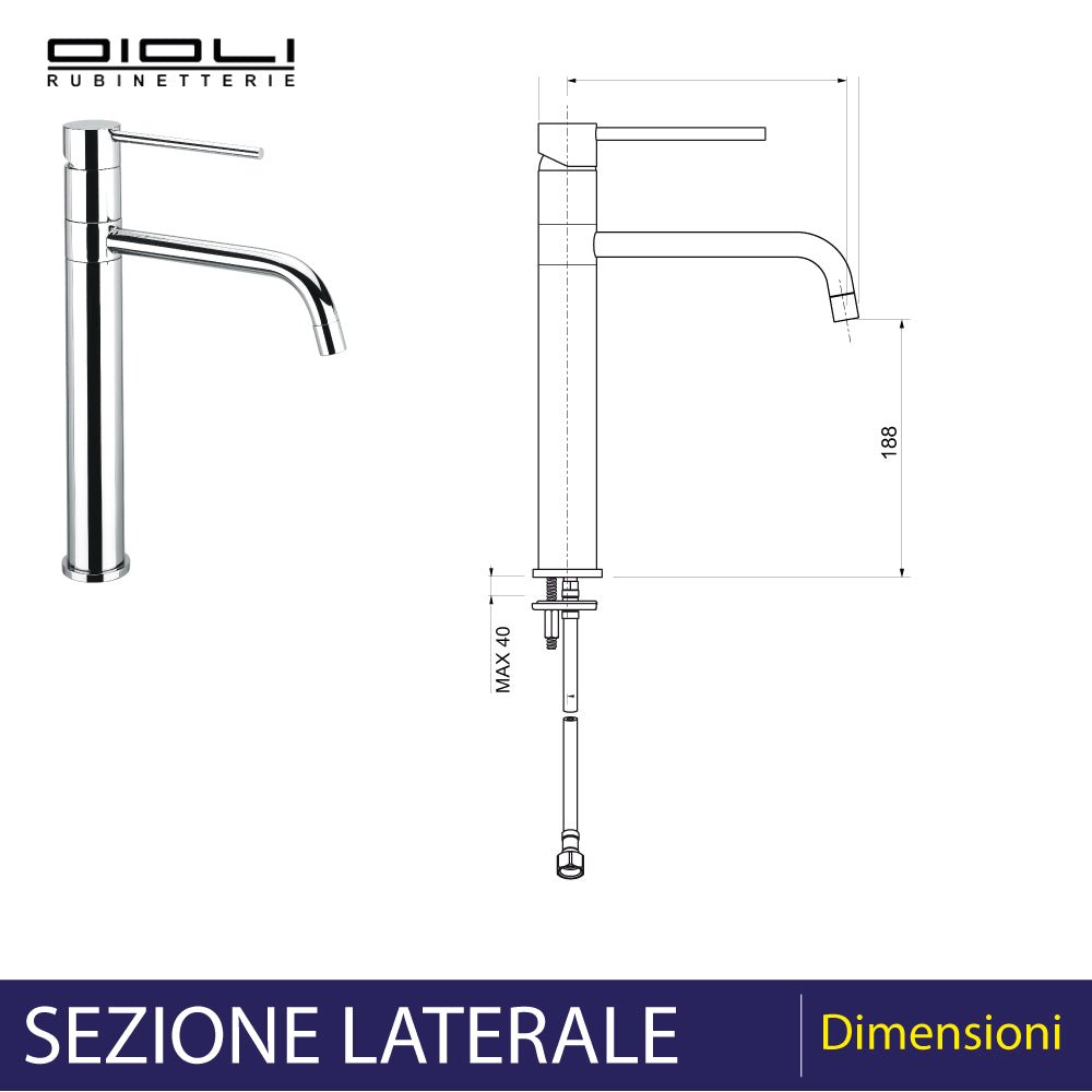 Miscelatore lavello monoforo Micro cromo — Oioli - HD casa