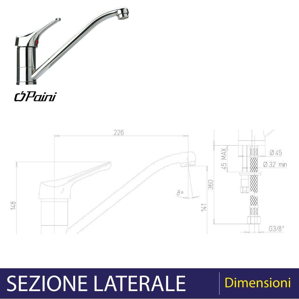 Miscelatore lavello Pilot cromo — Paini - HD casa