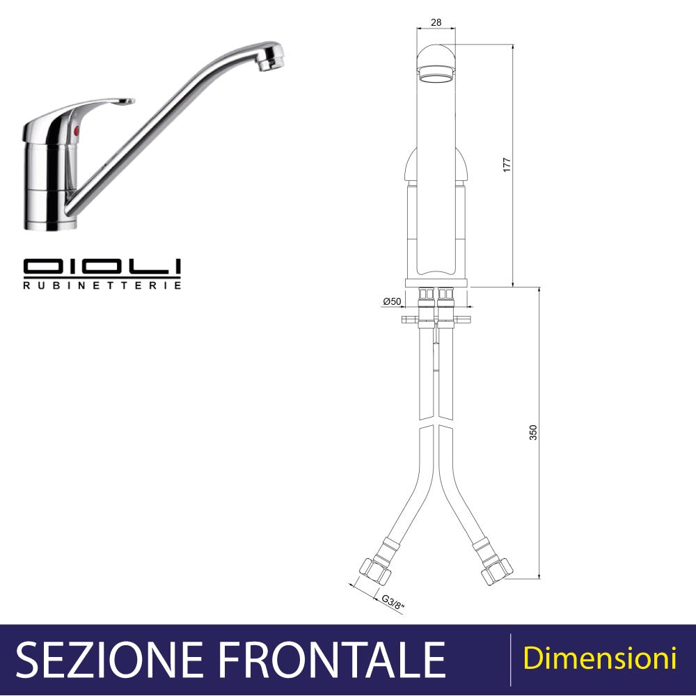 Miscelatore lavello roma canna bassa cromo — Oioli - HD casa