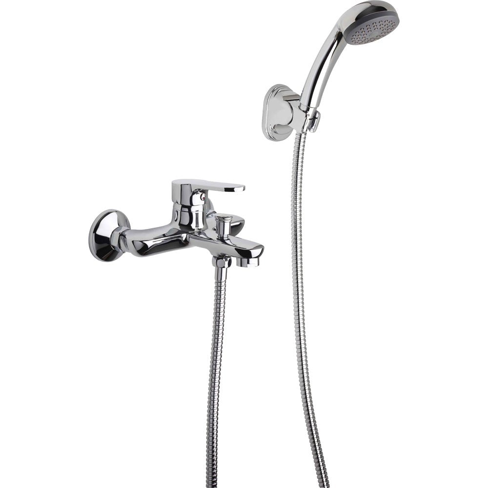 Miscelatore vasca esterno Prius cromo + set doccia — Fromac - HD casa