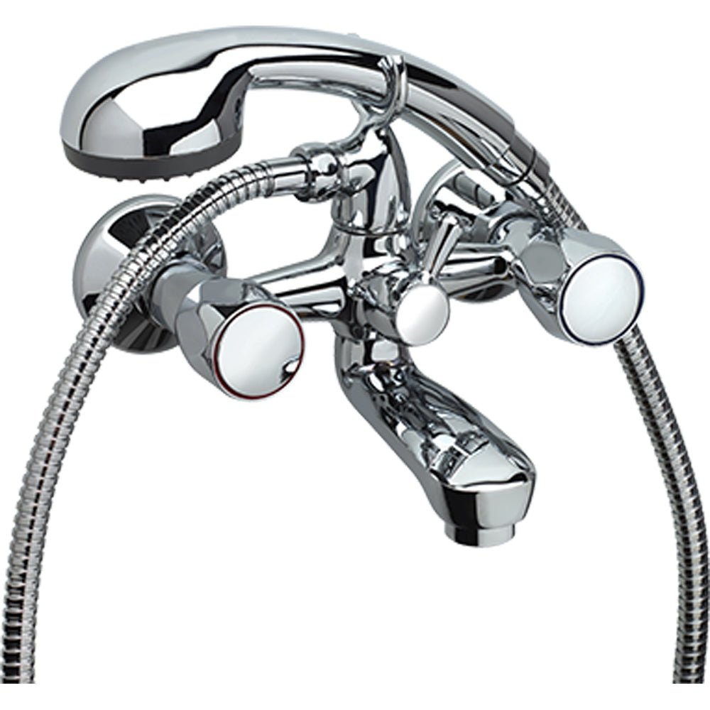 Miscelatore vasca esterno tradizionale cromo + set doccia — Fromac - HD casa
