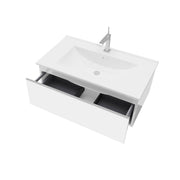 Mobile bagno sospeso da 81cm bianco lucido - HD casa