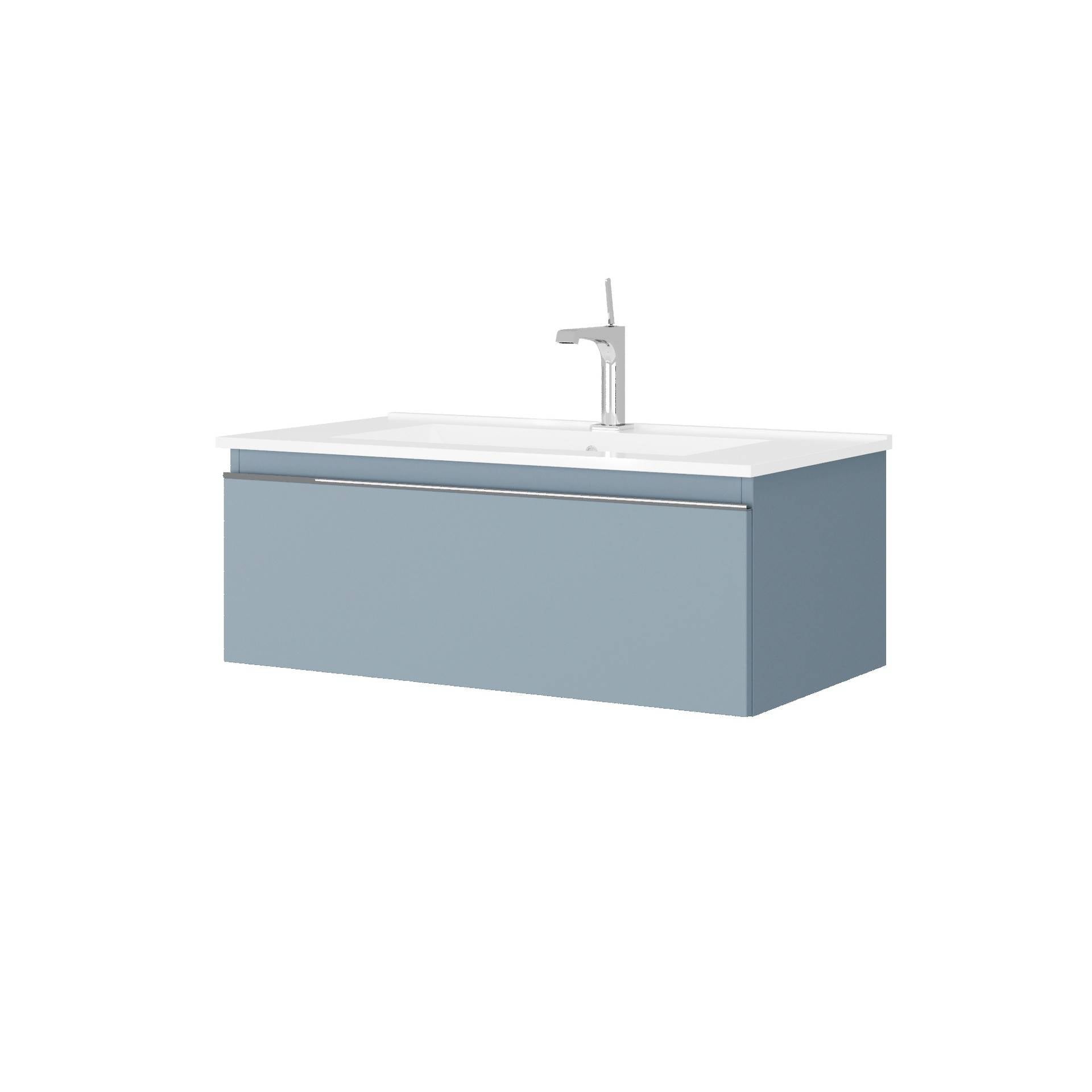 Mobile bagno sospeso da 81cm colore blu - HD casa