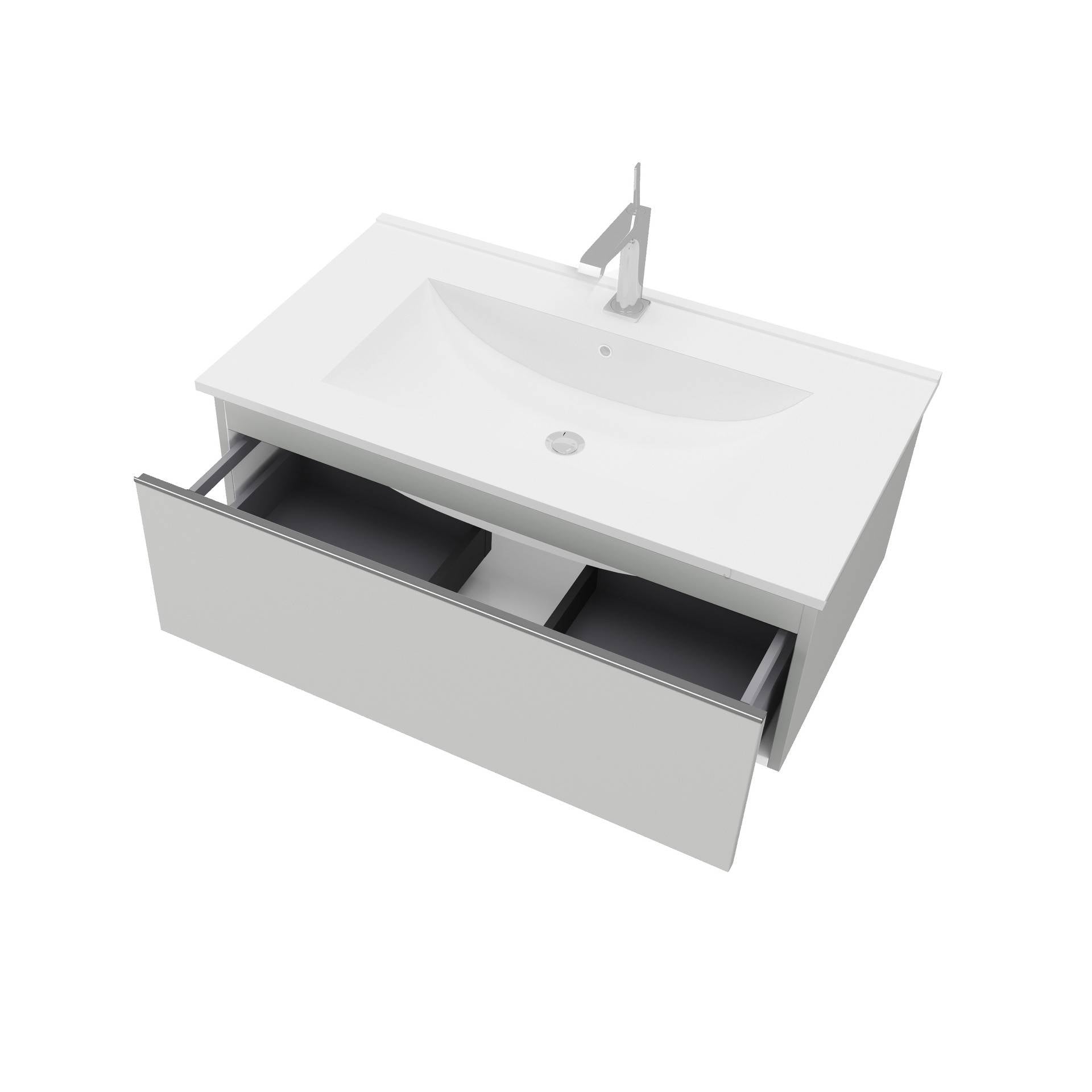 Mobile bagno sospeso da 81cm colore grigio - HD casa