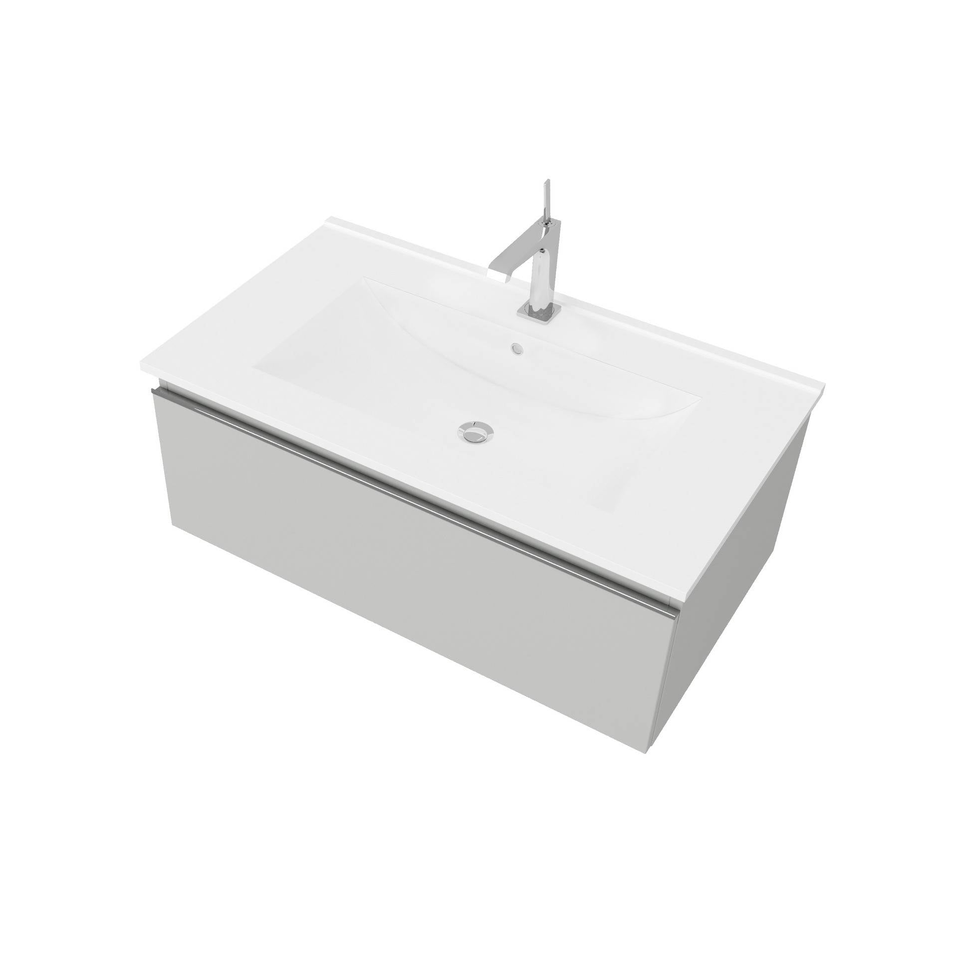 Mobile bagno sospeso da 81cm colore grigio - HD casa