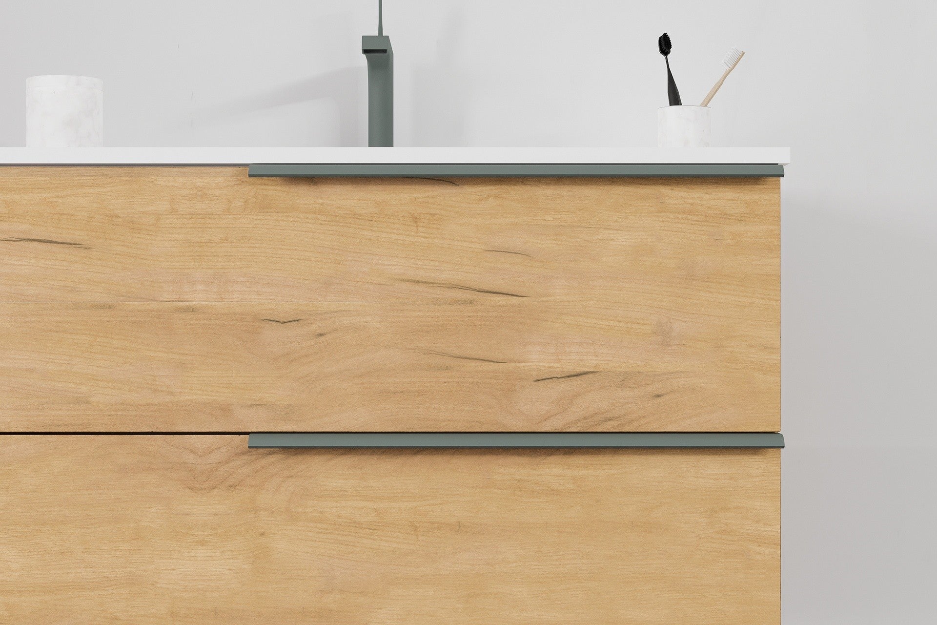 Mobile bagno sospeso Symphony 80 cm con due cassetti rovere oro - HD casa