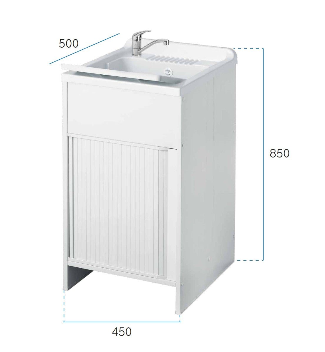 Mobile lavatoio a 1 anta in kit 45x50cm modello Esterni Roc , sportelli a serrandina, non occupa spazi superflui. - HD casa