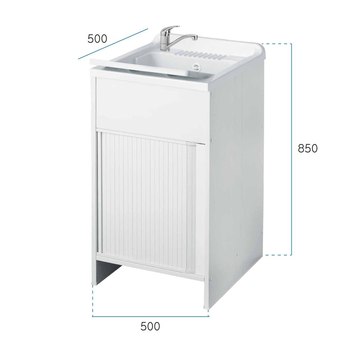 Mobile lavatoio a 1 anta in kit 50x50cm modello Esterni Roc , sportelli a serrandina, non occupa spazi superflui. - HD casa