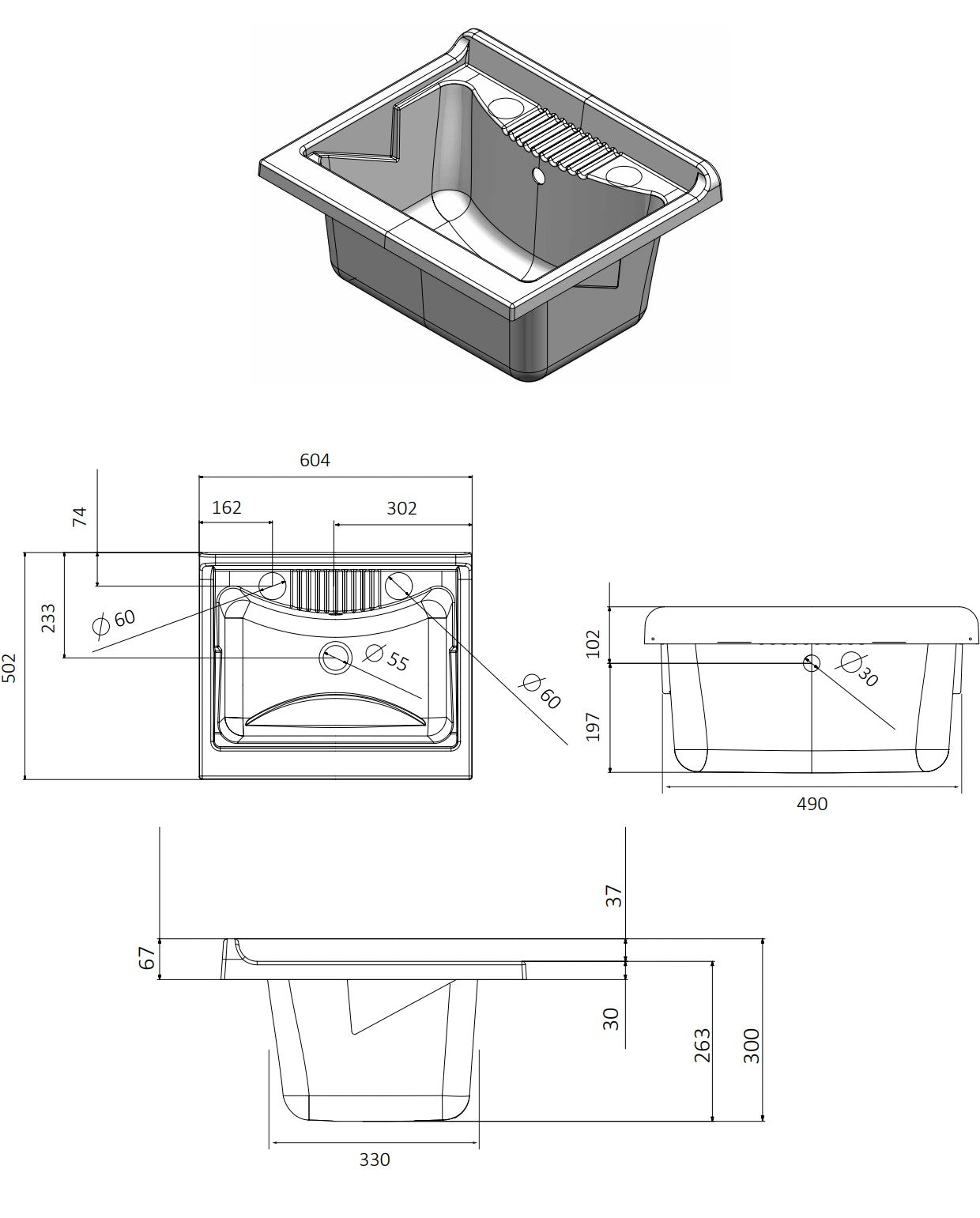 Mobile lavatoio a 1 anta in kit 60x50cm modello Esterni Roc , sportelli a serrandina, non occupa spazi superflui. - HD casa