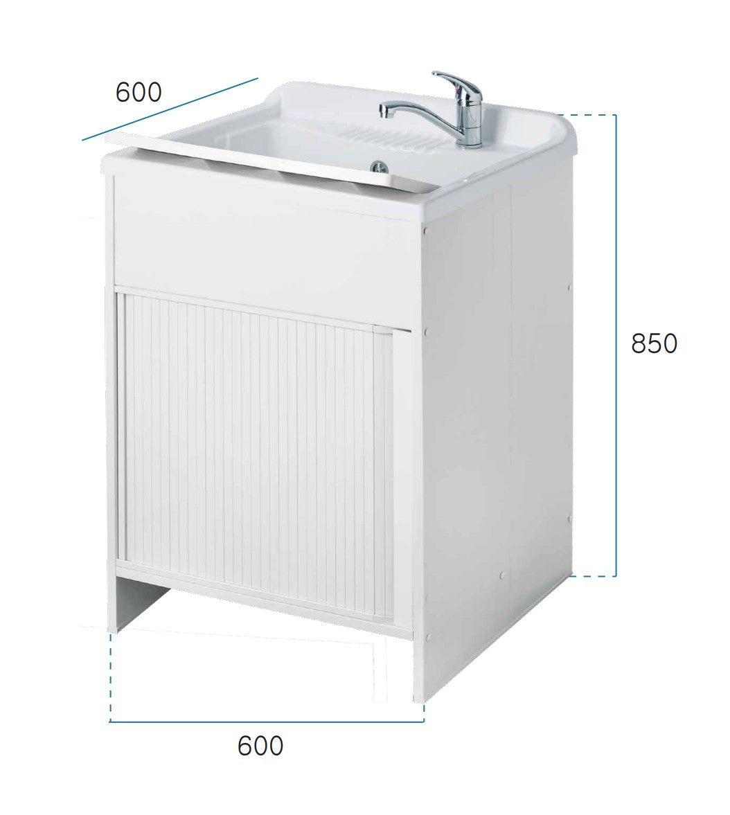 Mobile lavatoio a 1 anta in kit 60x60cm modello Esterni Roc , sportelli a serrandina, non occupa spazi superflui. - HD casa