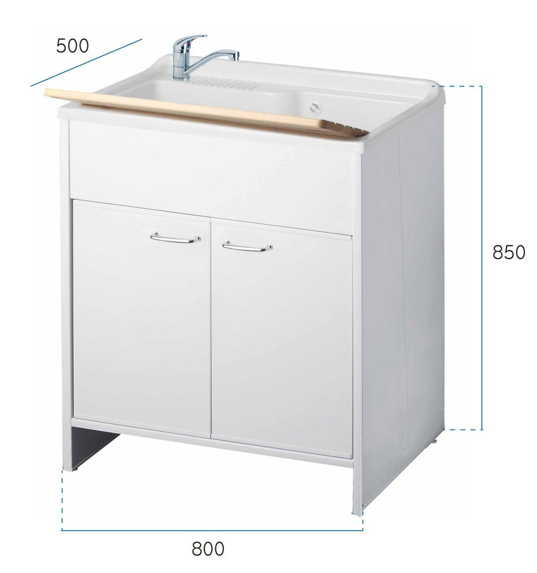 Mobile lavatoio a 2 ante in kit 80x50cm modello Garden per interni ed esterni , pratico e resistente - HD casa