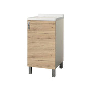 Mobile lavatoio Koala 1 anta BIANCO/QUERCIA naturale L.45 x P.50 x H.86 cm — Savini Industria Arredo Bagno - HD casa