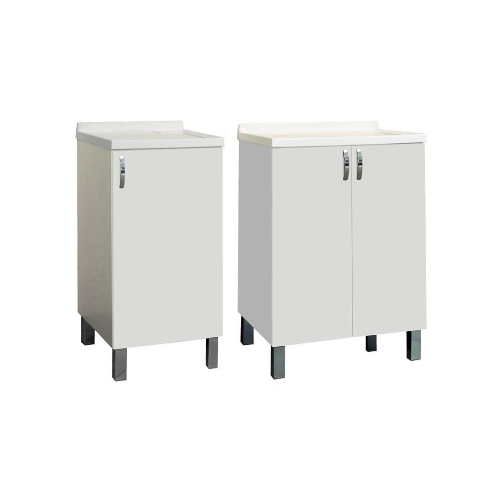 Mobile lavatoio s. MARINELLA" bianco L.60 x P.50 x H.86 cm - 2 ante — Savini Industria Arredo Bagno - HD casa