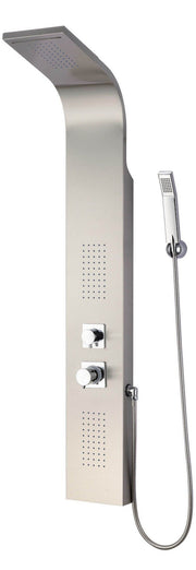 Pannello doccia in acciaio inox Atene con miscelatore, deviatore e 4 funzioni - HD casa