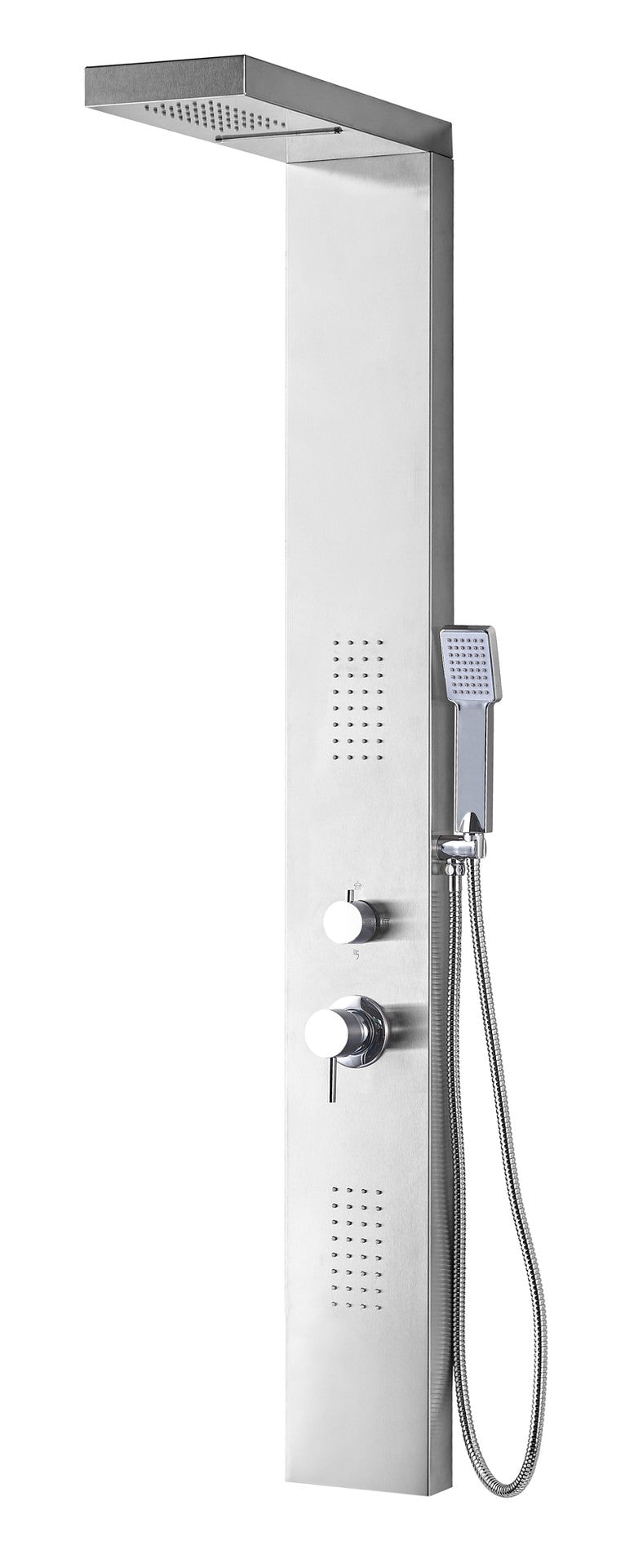 Pannello doccia in acciaio inox MALYA con 4 funzioni e miscelatore in ottone - HD casa