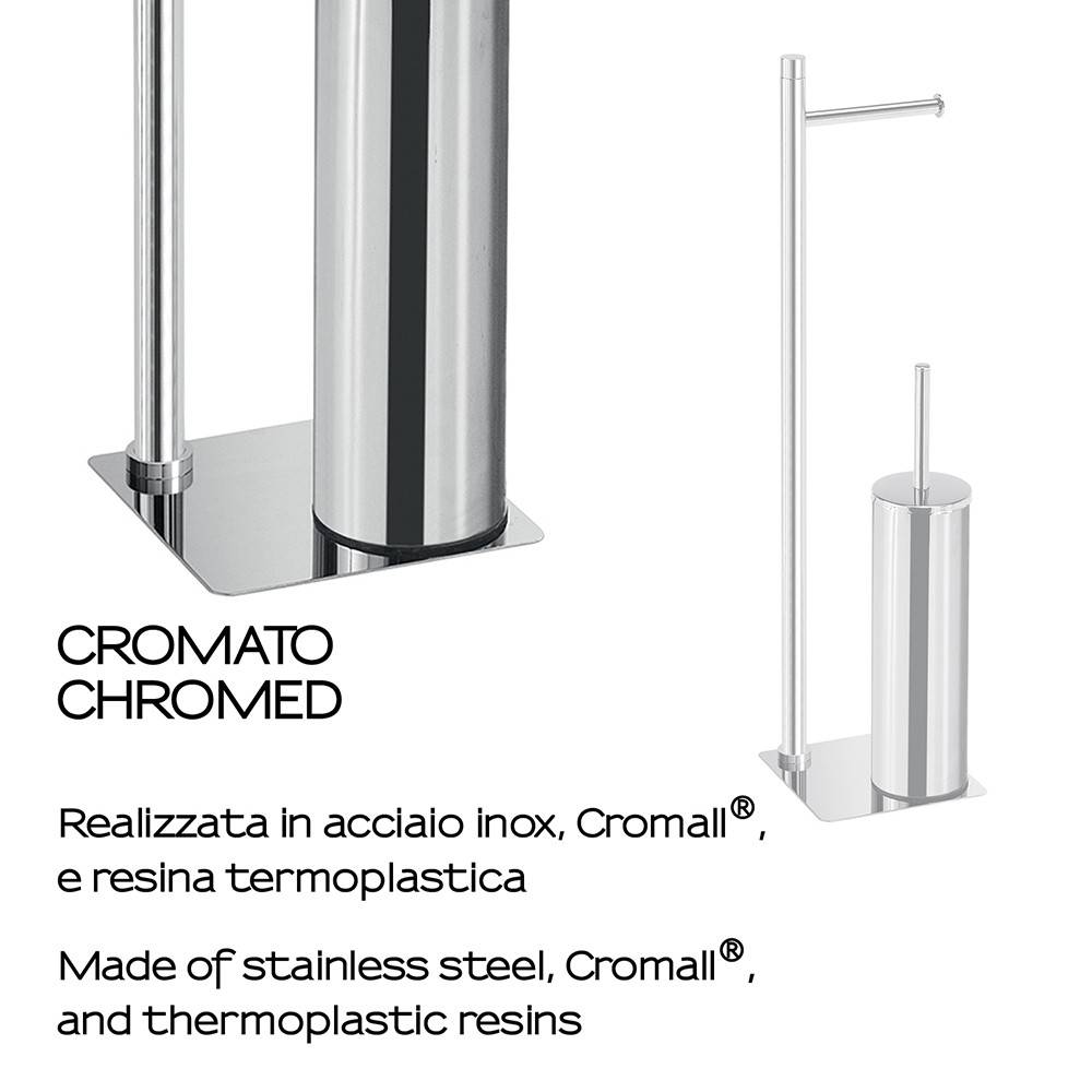 Piantana portarotolo e portascopino GEDY linea Trilly Cromato - HD casa