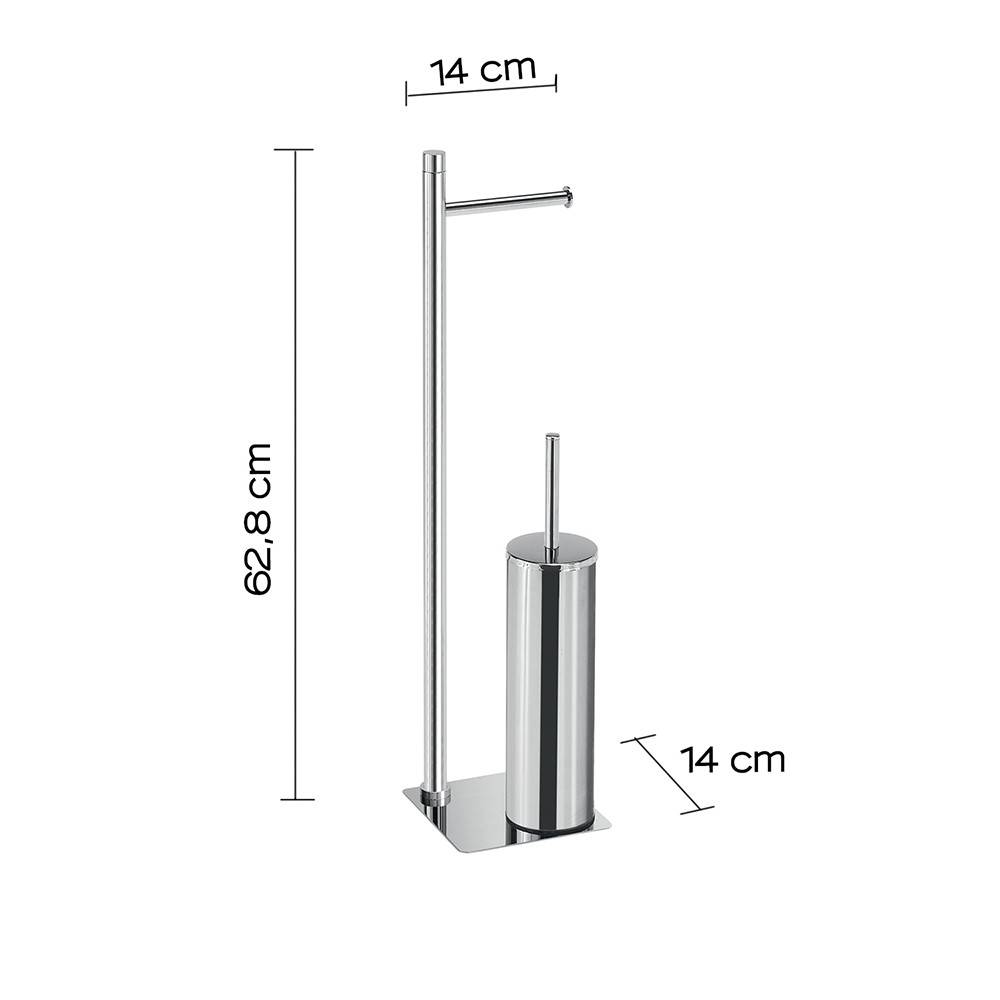 Piantana portarotolo e portascopino GEDY linea Trilly Cromato - HD casa