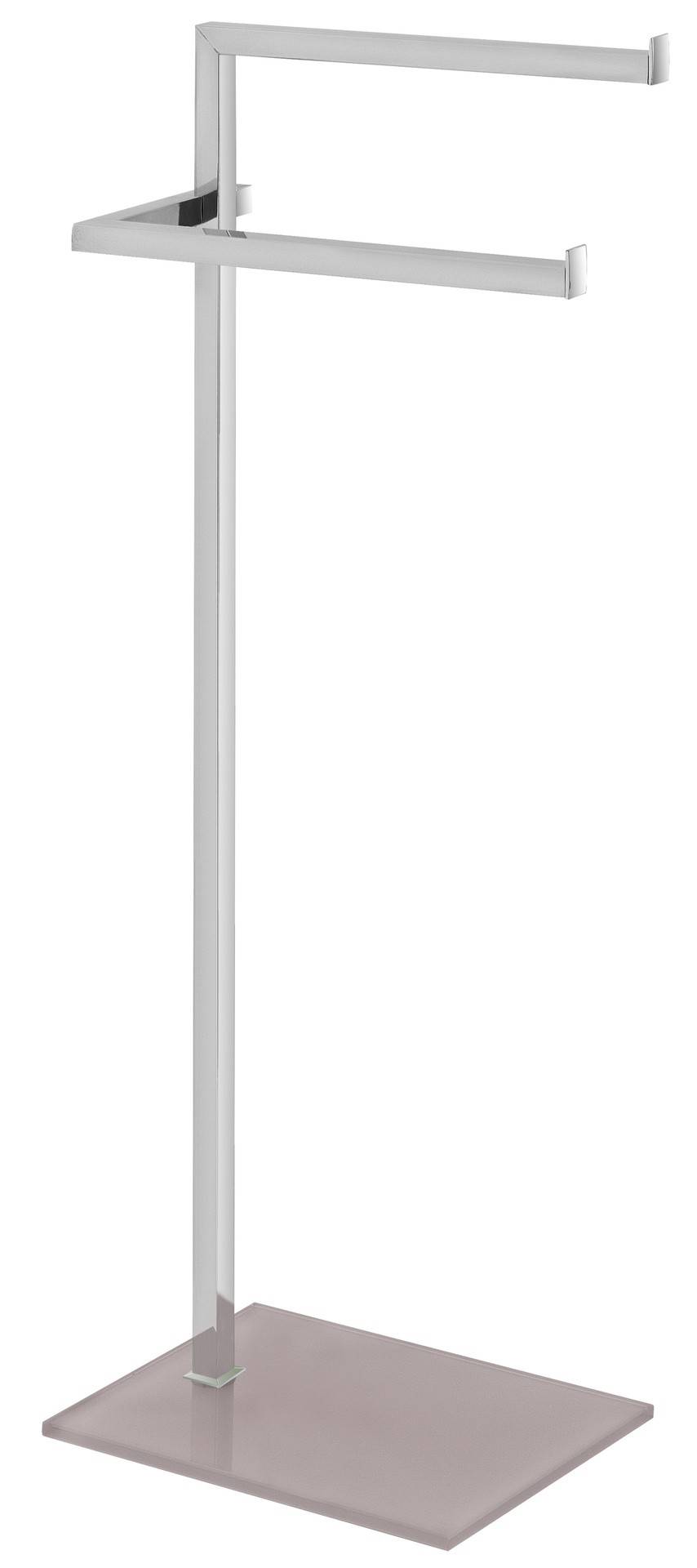 Piantana portasciugamani con base in vetro color tortora - HD casa