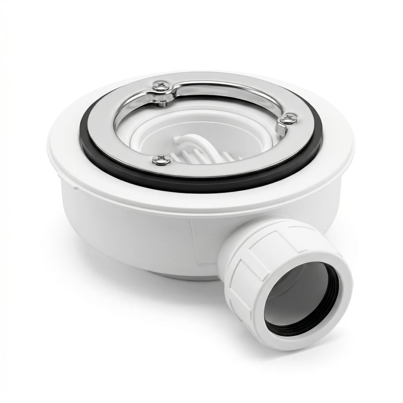 Piatto doccia bianco in marmoresina con griglia inox e Piletta - MALAGA - HD casa