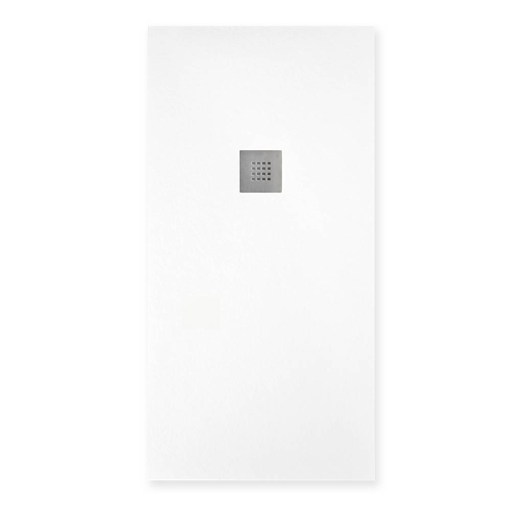 Piatto doccia effetto pietra 80x100 Bianco marmoresina pieno Piletta inclusa - HD casa
