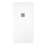 Piatto doccia effetto pietra 80x120 Bianco marmoresina pieno Piletta inclusa - HD casa