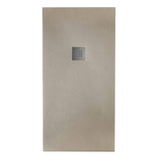 Piatto doccia effetto pietra 80x120 Tortora marmoresina pieno Piletta inclusa - HD casa