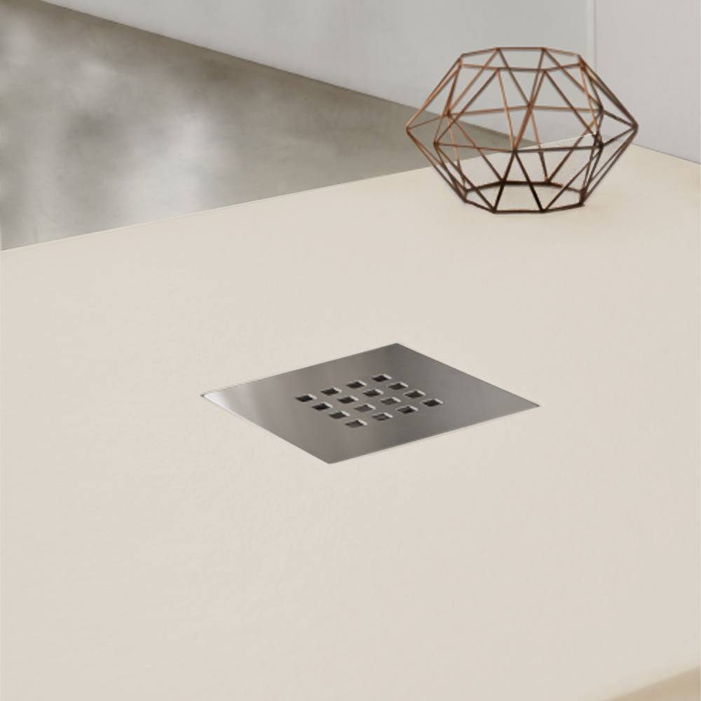 Piatto doccia effetto pietra 80x80 Crema marmoresina pieno Piletta inclusa - HD casa