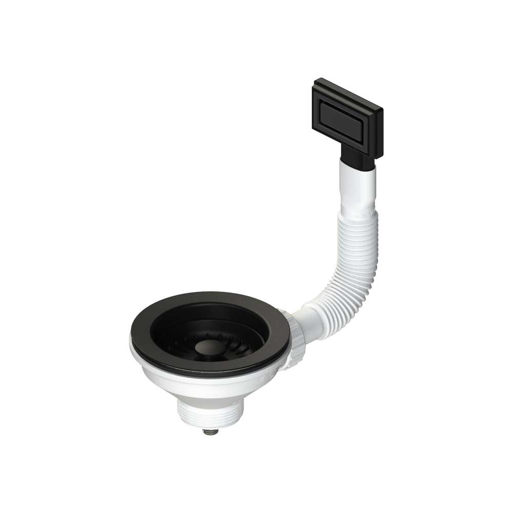 Piletta antracite per lavello cucina con foro Ø90 ctp rettangolare 1"1/2 x Ø114 mm — L.B. Plast - HD casa