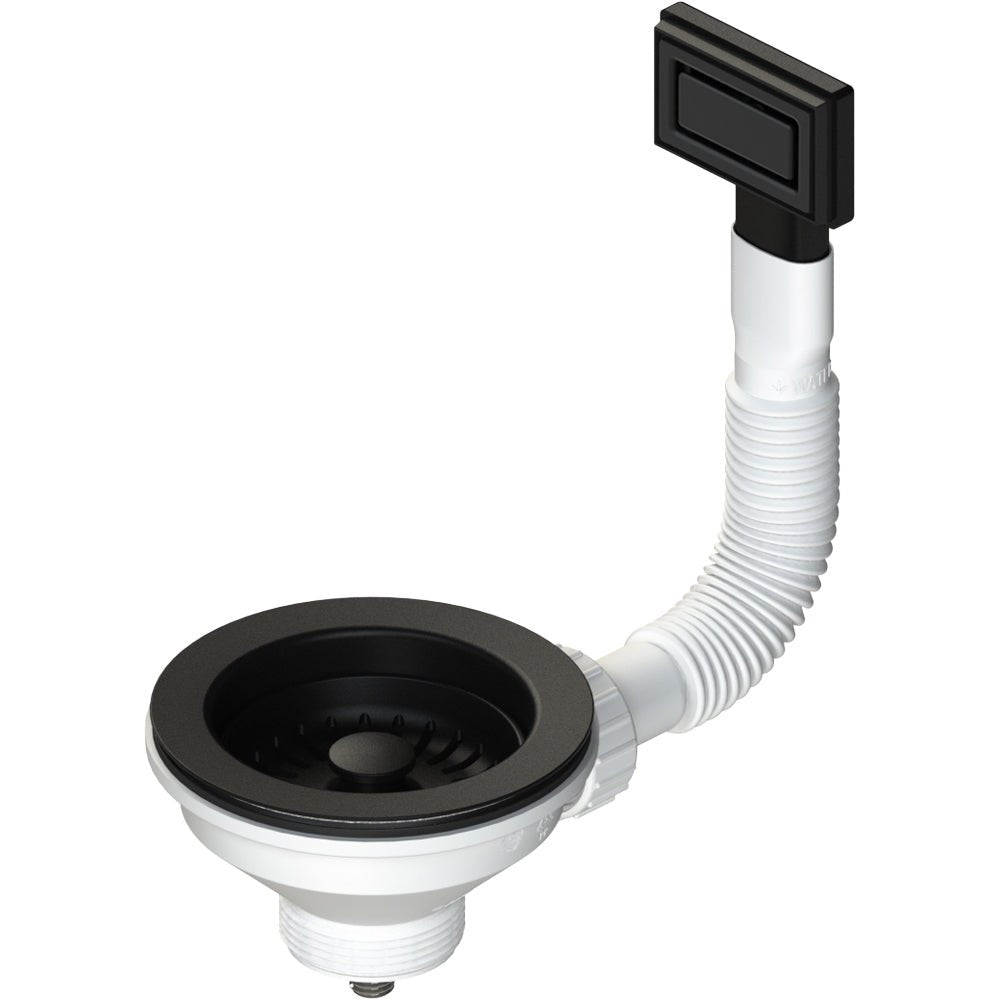 Piletta antracite per lavello cucina con foro Ø90 ctp rettangolare 1"1/2 x Ø114 mm — L.B. Plast - HD casa