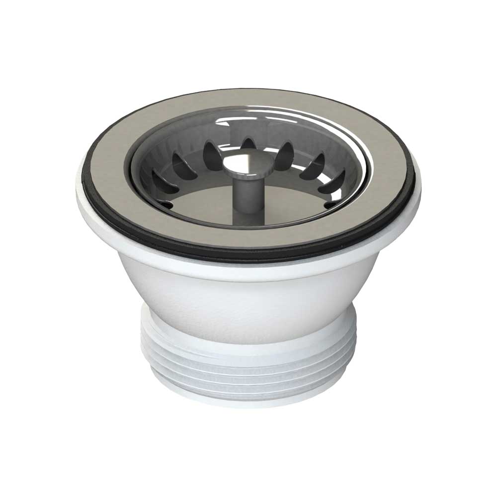 Piletta canestro per lavello cucina con foro Ø60 stp 1"1/2 x Ø70 mm — L.B. Plast - HD casa