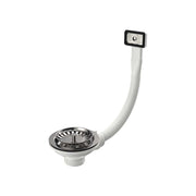 Piletta canestro per lavello INOX con troppopieno rettangolare e griglietta INOX 1"1/2 x Ø114 mm — MADE IN Italy - HD casa