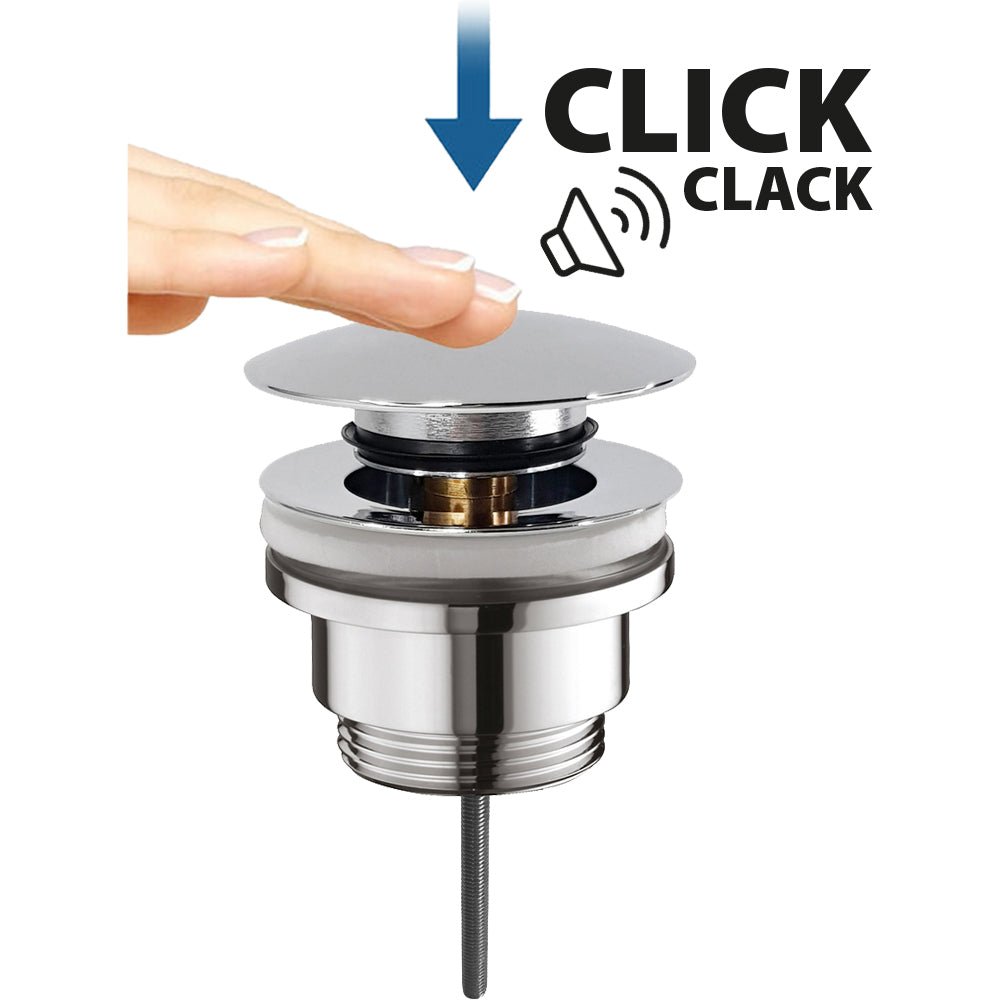 Piletta click clack per lavabo in ottone Moderna 1"1/4 - cromo — MADE IN Italy - HD casa