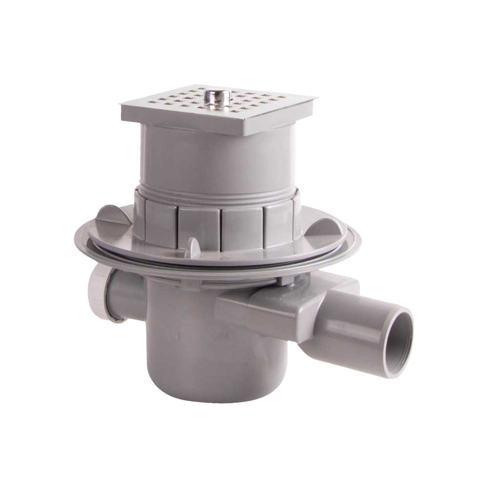 Piletta di scarico per vasca in muratura clicl-clack senza troppo pieno 100 x 100 - Ø50 mm - HD casa
