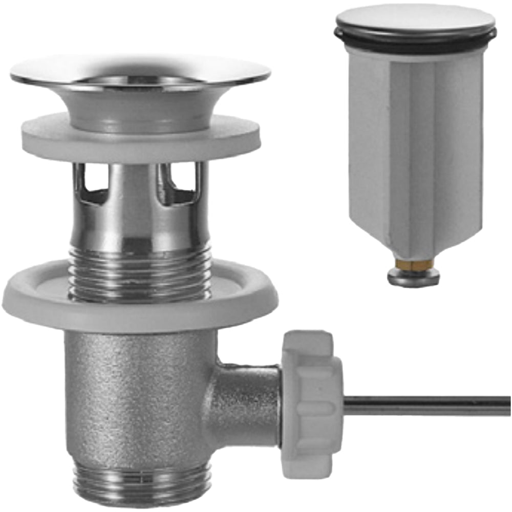 Piletta di scarico saltarello Norton pesante con tappo in acciaio INOX lucido 1" + troppo pieno - HD casa