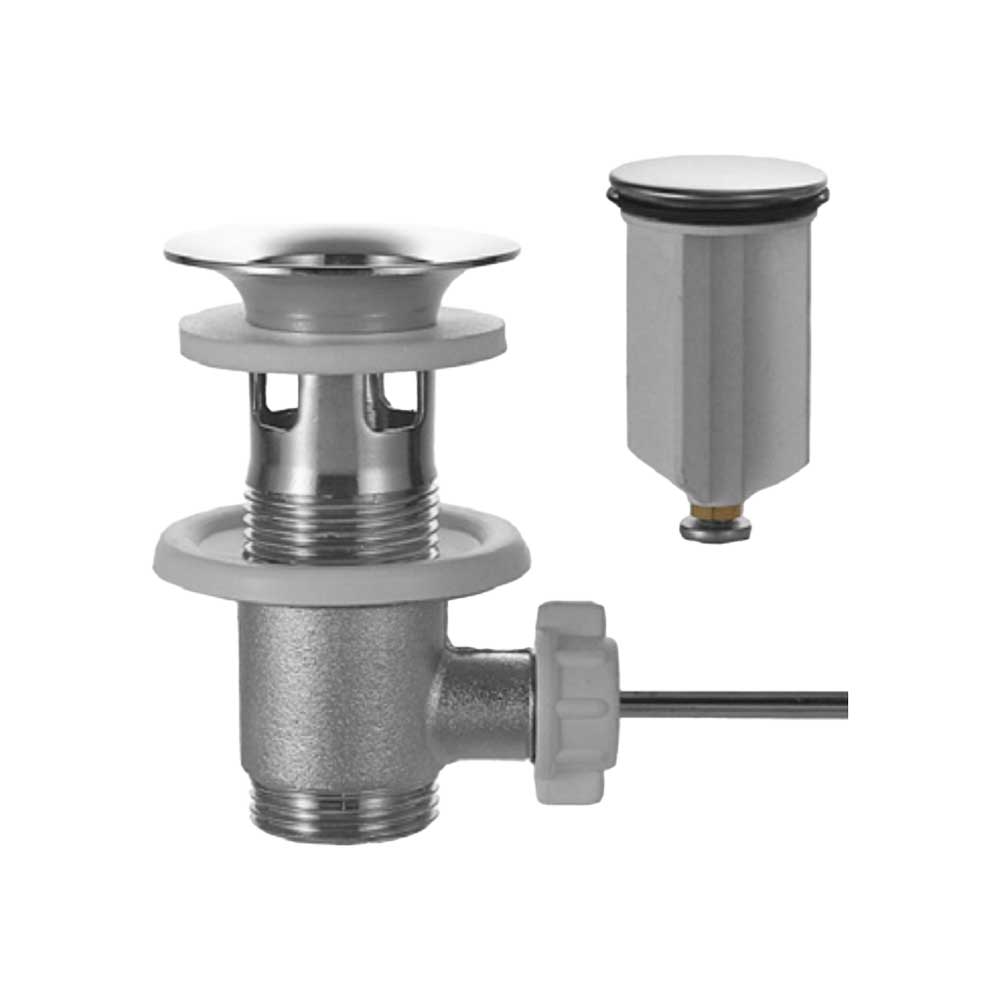 Piletta di scarico saltarello Norton pesante con tappo in acciaio INOX lucido 1" + troppo pieno - HD casa
