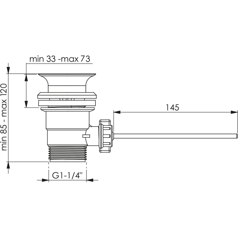 Piletta di scarico saltarello pesante tipo prolungata 1"1/4 - H.73 mm - HD casa