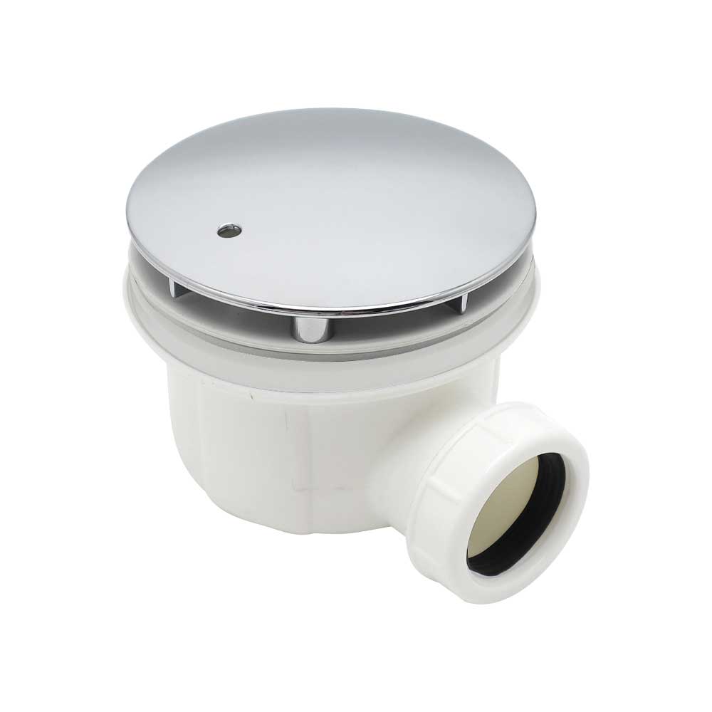 Piletta doccia ribassata Ø90 Easy filo-pavimento 1"1/2 + piattello cromo - HD casa
