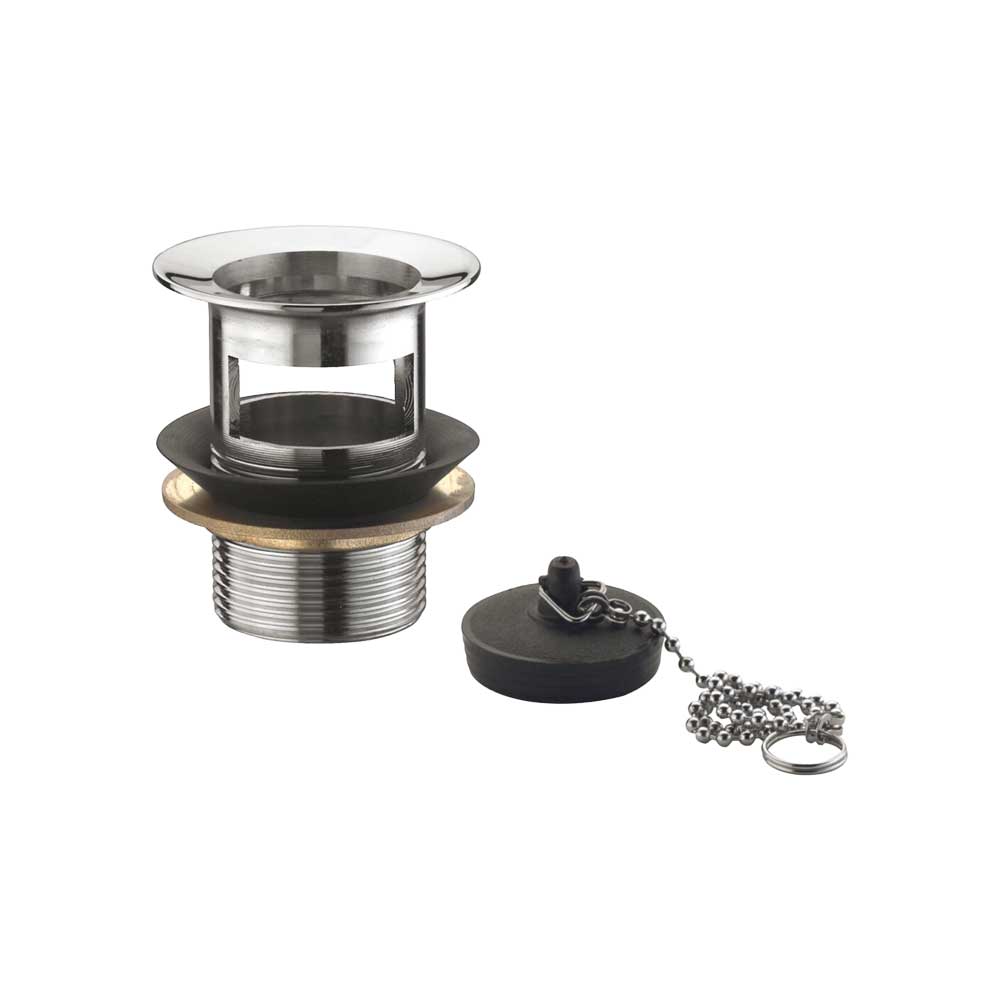 Piletta per lavabo e bidet in ottone ctp con tappo a catenella 1" x Ø63 mm - H.70 - HD casa