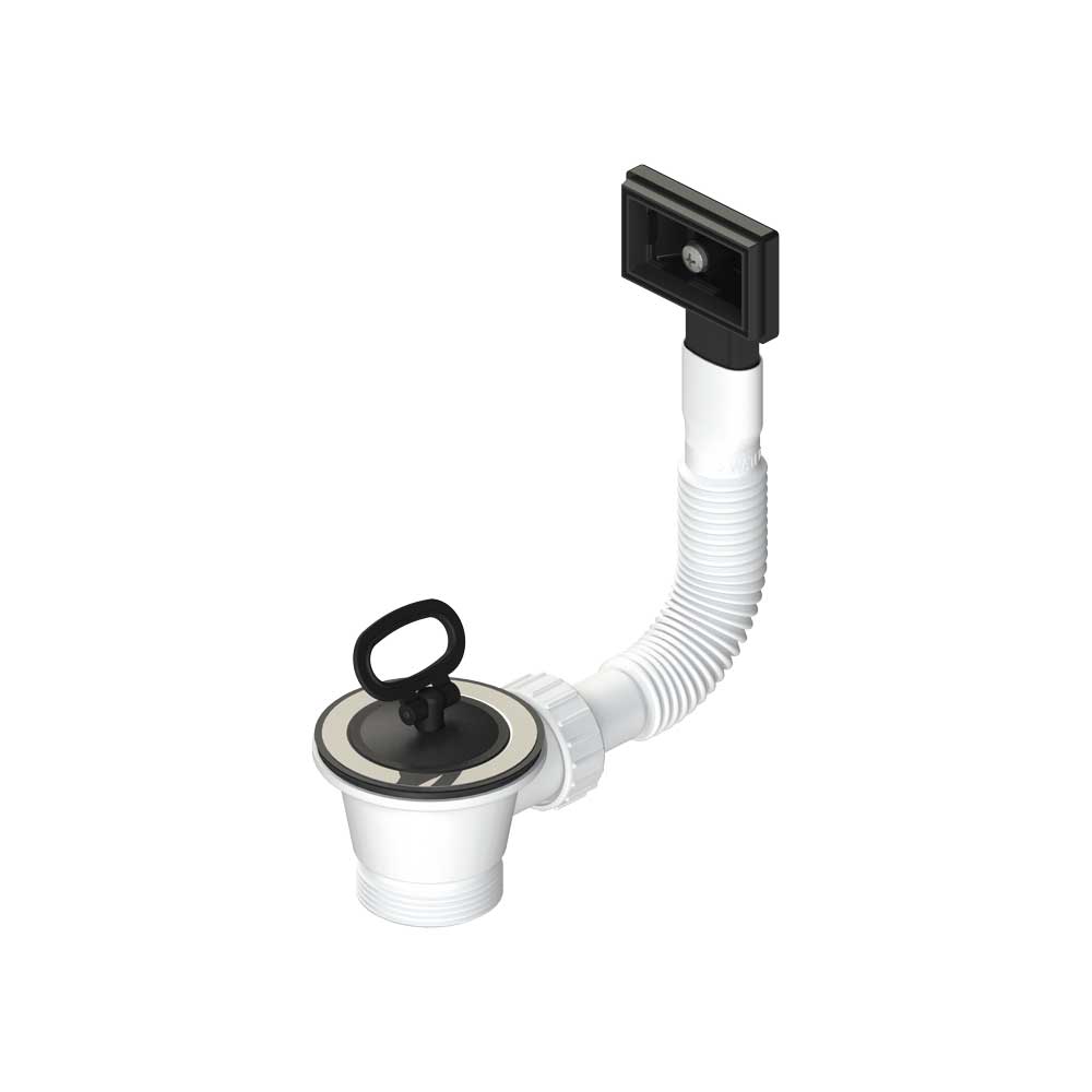 Piletta per lavello INOX con troppopieno rettangolare e tappo a maniglia 1"1/2 x Ø70 mm — L.B. Plast - HD casa