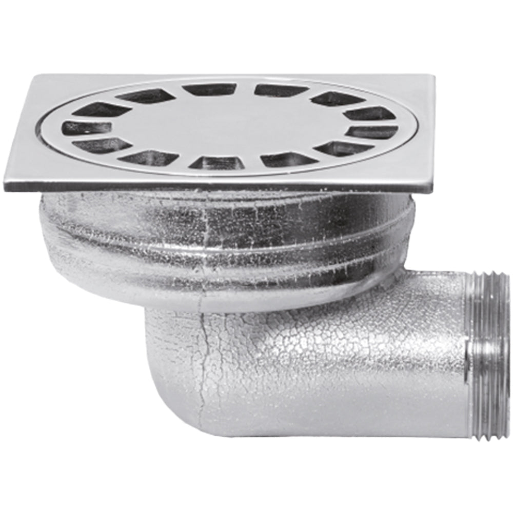 Piletta sifonata per pavimento con scarico laterale 1"1/4 - 100x100 mm — Ghidini SPA - HD casa