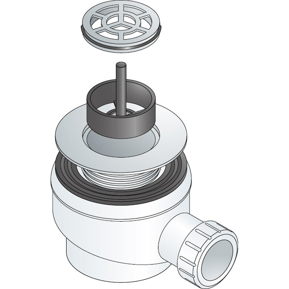 Piletta sifonata per piatto doccia foro Ø60 Naos 1"1/2 x Ø80 mm — OMP - HD casa