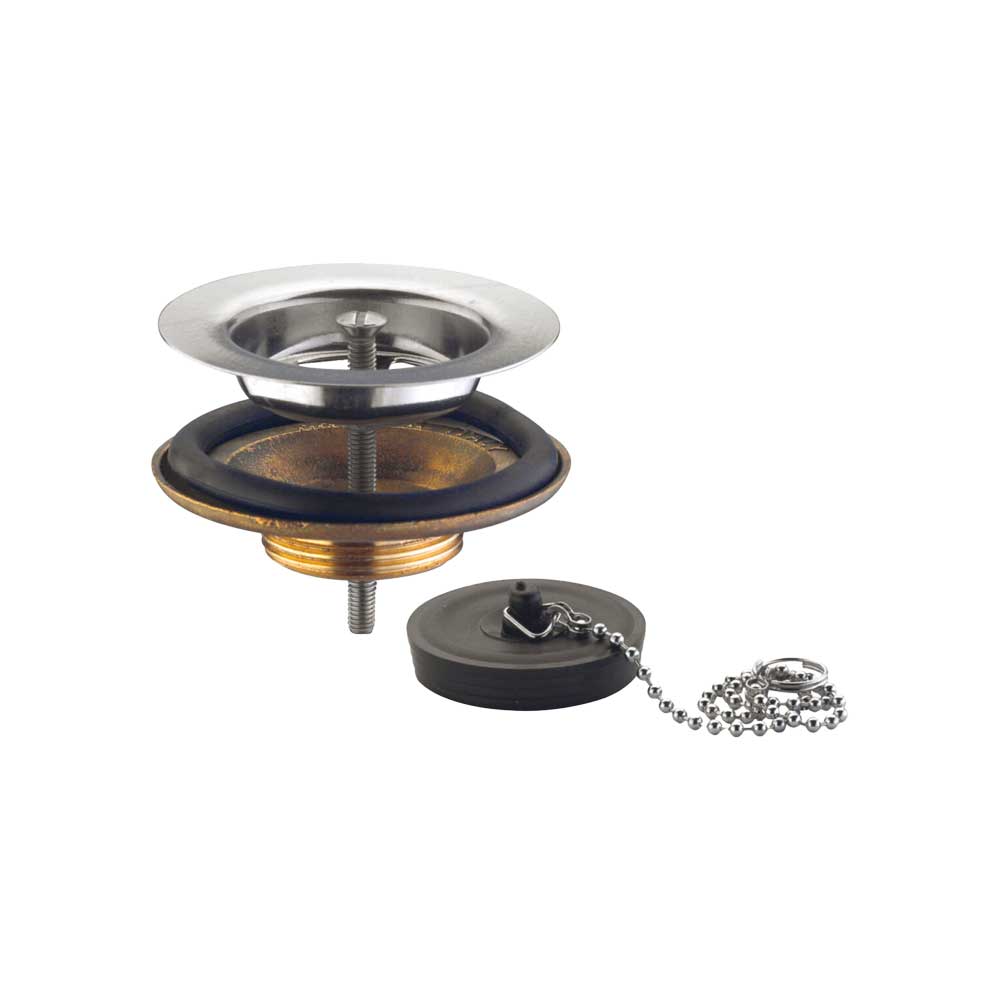 Piletta simplex per pilozzo in ottone con tappo a catenella 1"1/4 x Ø80 mm - HD casa