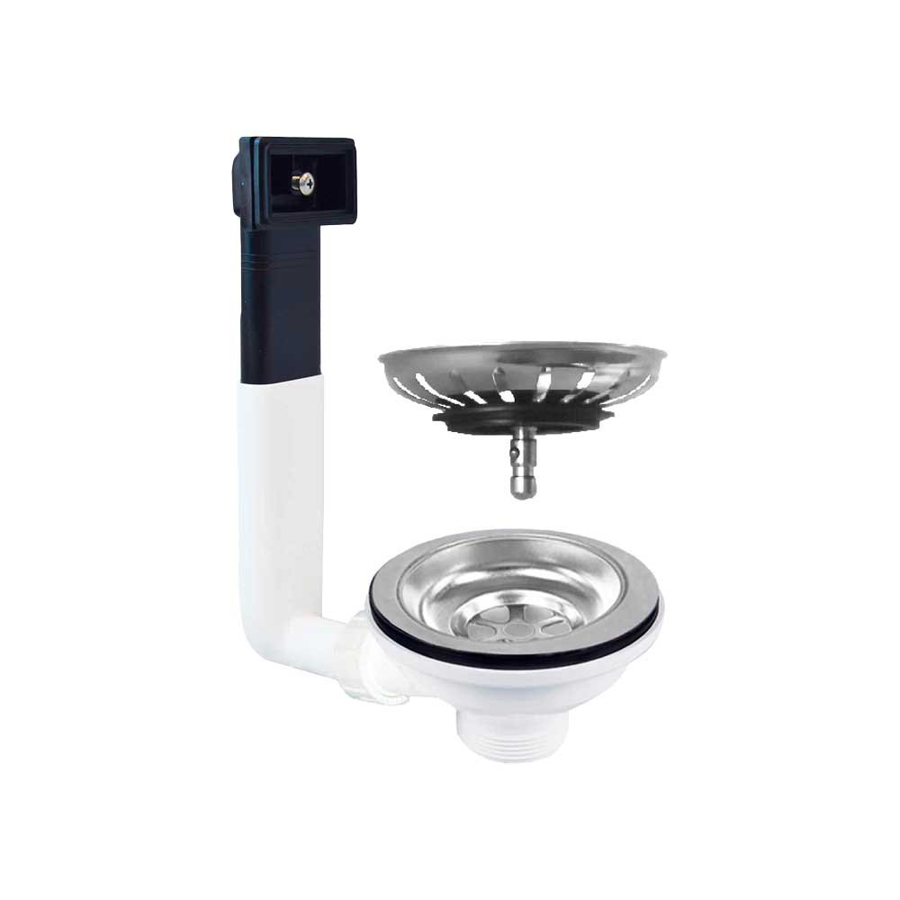 Pilettone a canestro click-clack per lavello cucina con foro Ø 90 ctp 1"1/2 x Ø114 mm — MARY Plast - HD casa