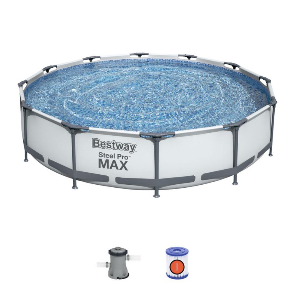 Piscina fuori terra Bestway 56416 Steel Pro max rotonda bianca 366x76 - HD casa