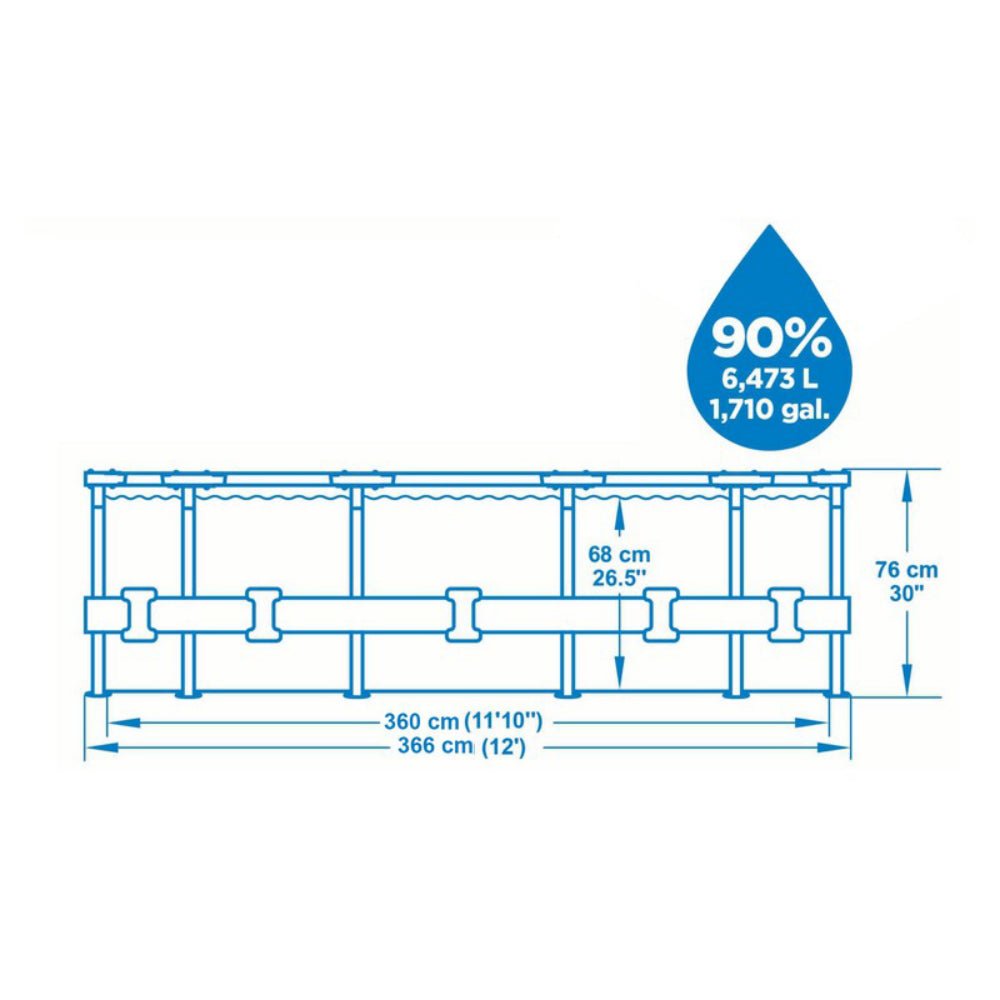Piscina fuori terra Bestway 56416 Steel Pro max rotonda bianca 366x76 - HD casa