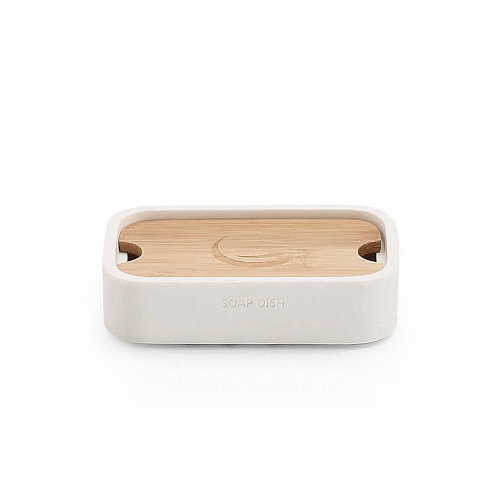 Porasapone d' appoggio GEDY linea Ninfea in resina e legno colore Bianco Matt - HD casa