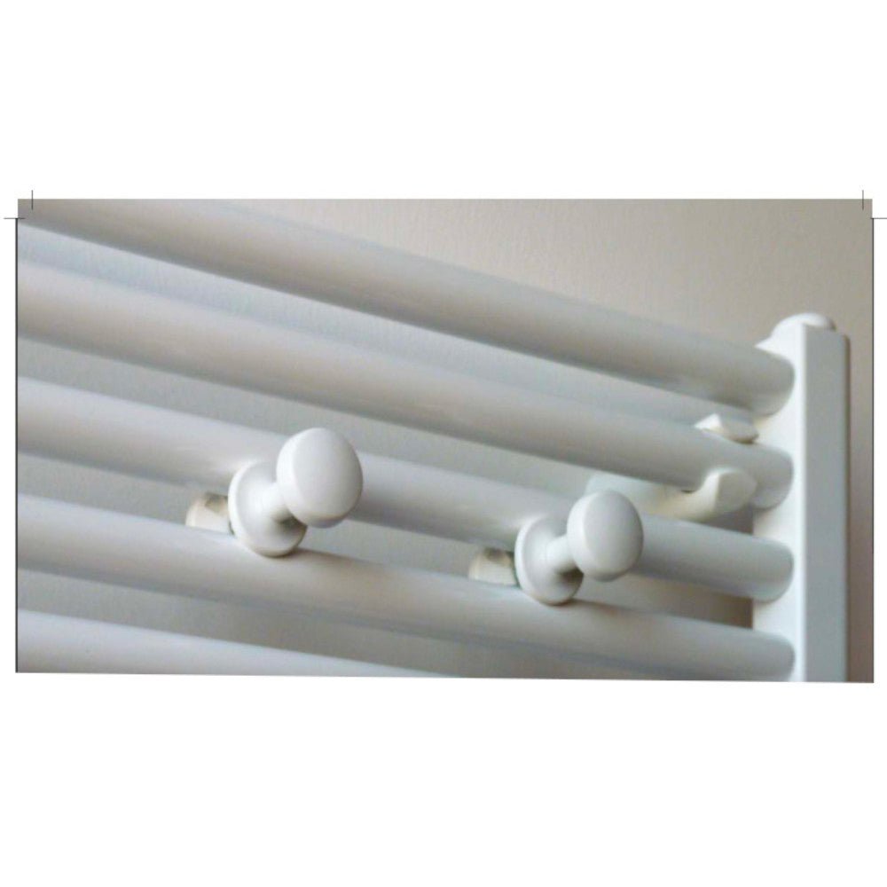 Porta abiti a coppia per termoarredo Ø30 mm - bianco - HD casa