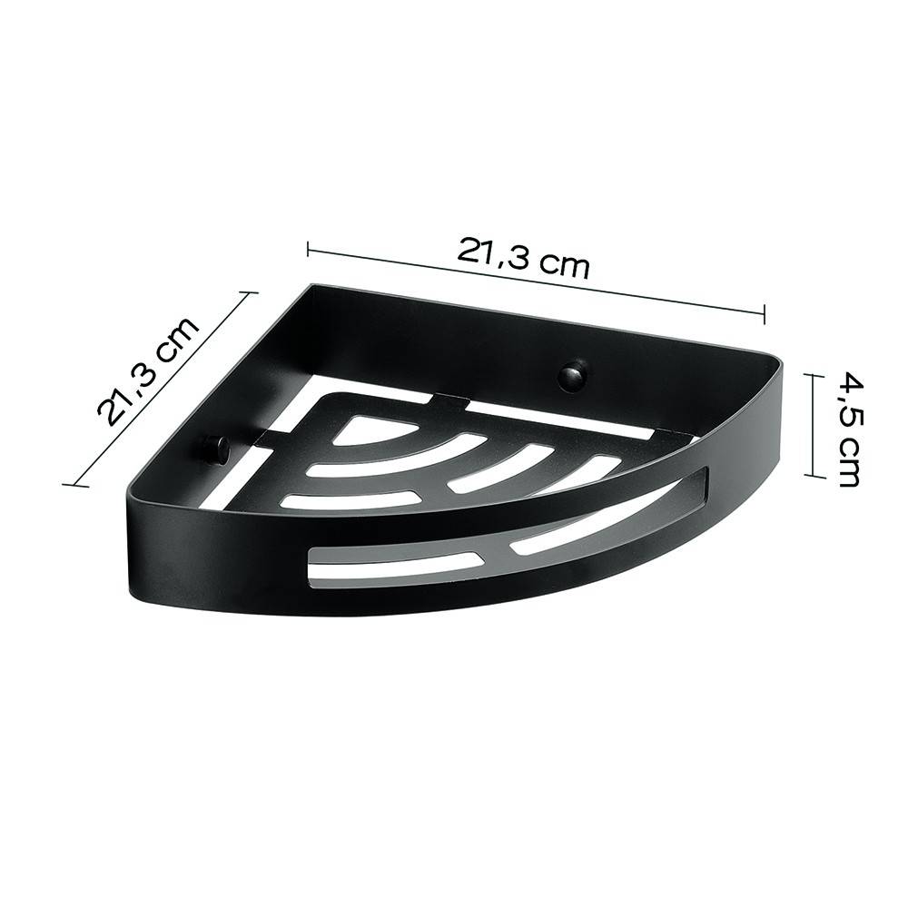 Portaoggetti doccia angolare GEDY linea Nerva colore Nero Matt - HD casa