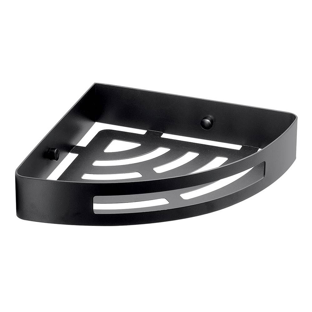 Portaoggetti doccia angolare GEDY linea Nerva colore Nero Matt - HD casa