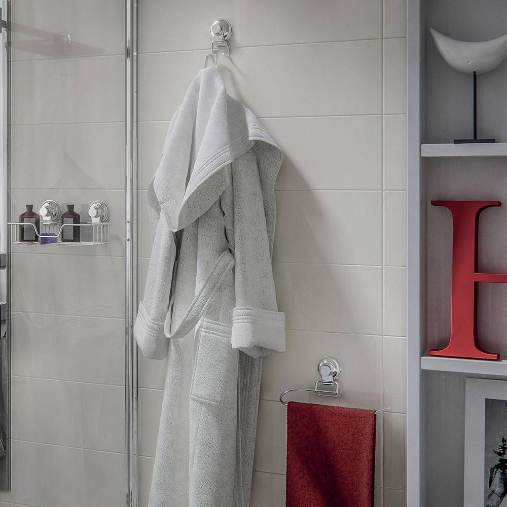 Portaoggetti doccia rettangolare GEDY linea Hot in filo Cromato a ventosa - HD casa